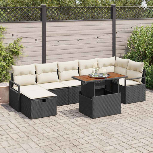 Havesofa Sæt 8 Dele Polyrattan - Hovedbillede