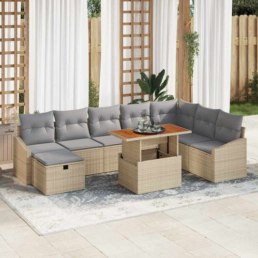 Havesofa Sæt 9 Stk. Polyrattan - Hovedbillede