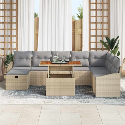 Havesofa Sæt 9 Stk. Polyrattan - Billede 3