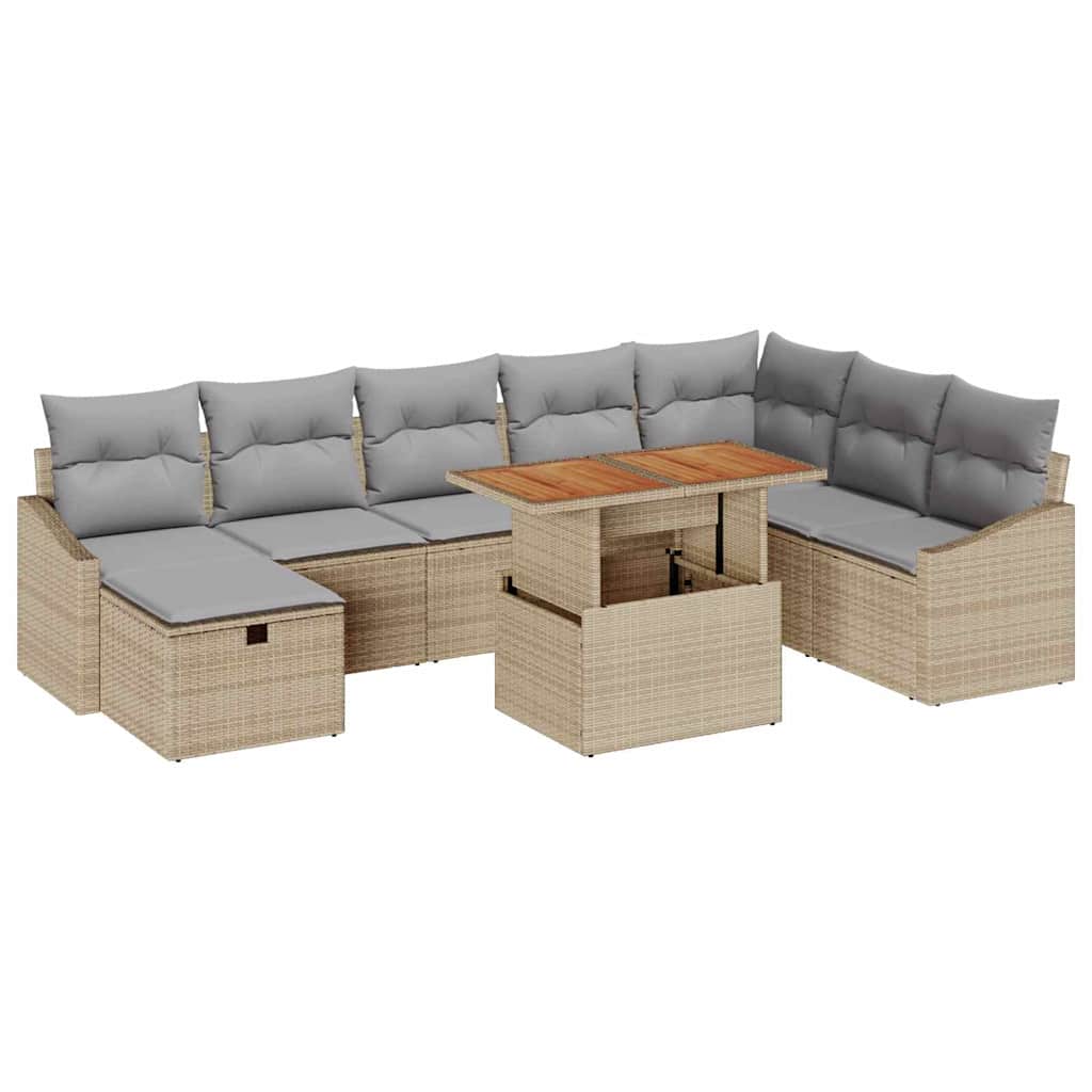 Havesofa Sæt 9 Stk. Polyrattan - Billede 2