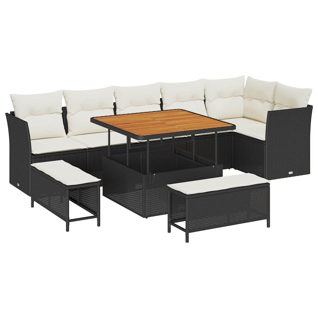 Havesofa Sæt 9 Dele Polyrattan - Billede 2