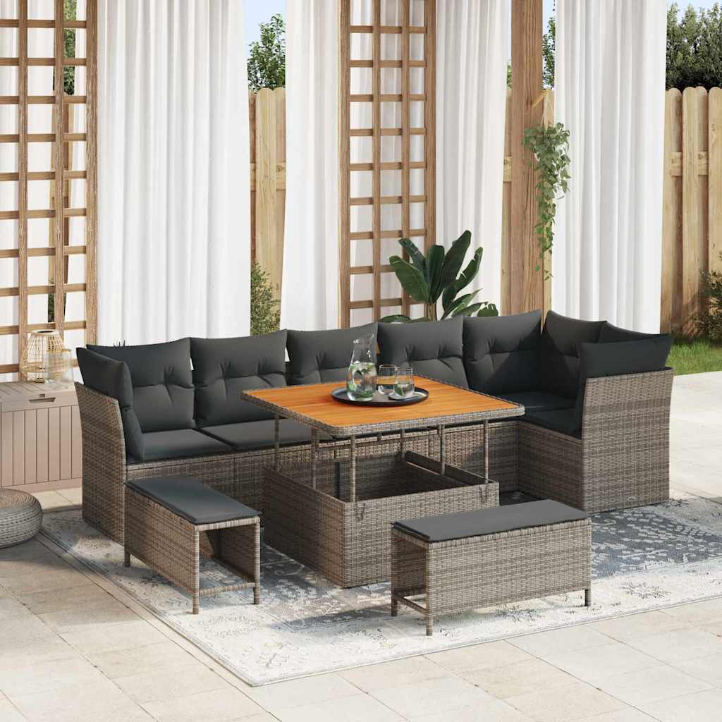Havesofa Sæt 9 Dele Polyrattan