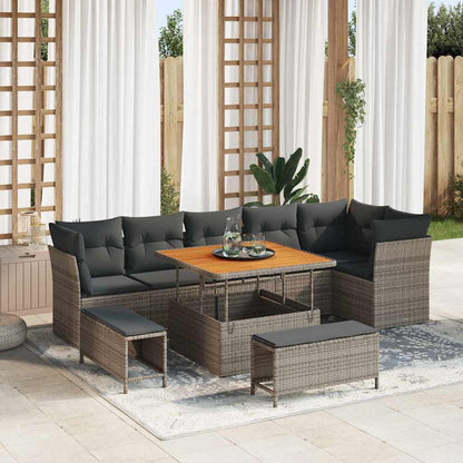 Havesofa Sæt 9 Dele Polyrattan