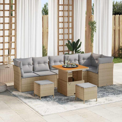 Havesofa Sæt 9 Dele Polyrattan