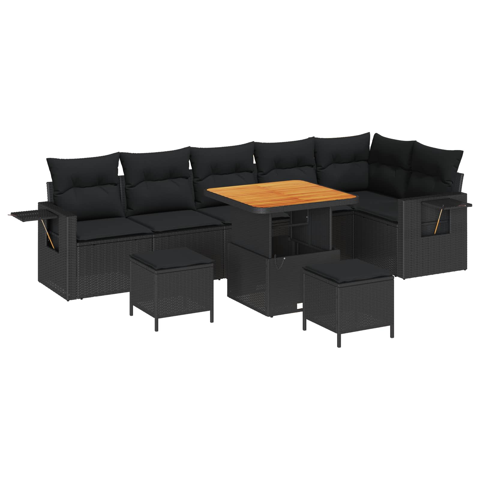 Havesofa Sæt 9 Dele Polyrattan - Billede 2