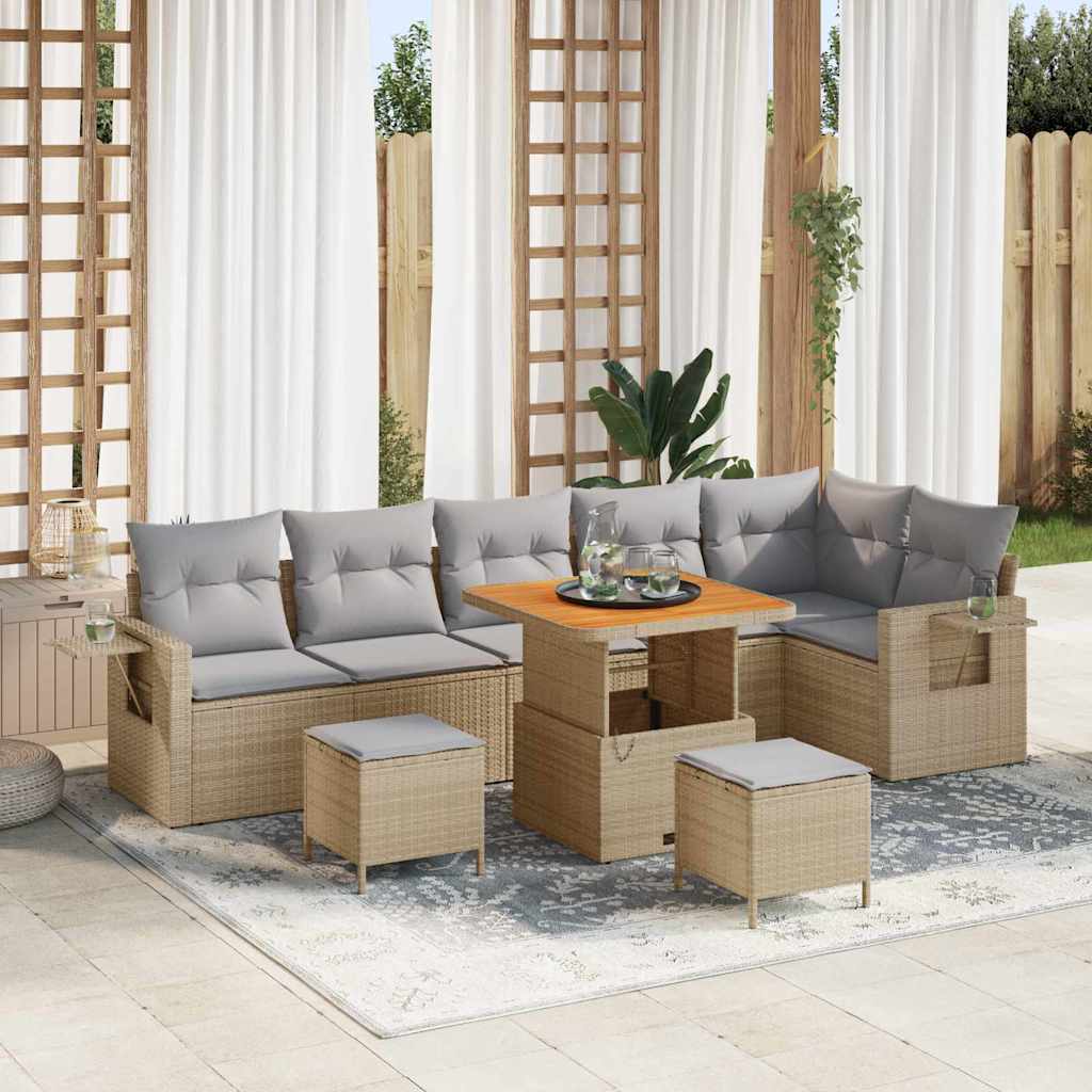 Havesofa Sæt 9 Dele Polyrattan