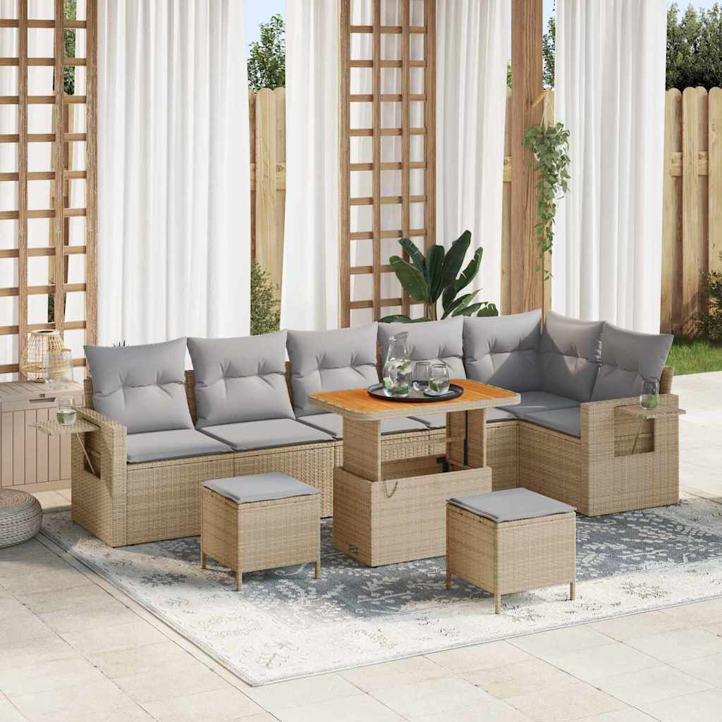Havesofa Sæt 9 Dele Polyrattan