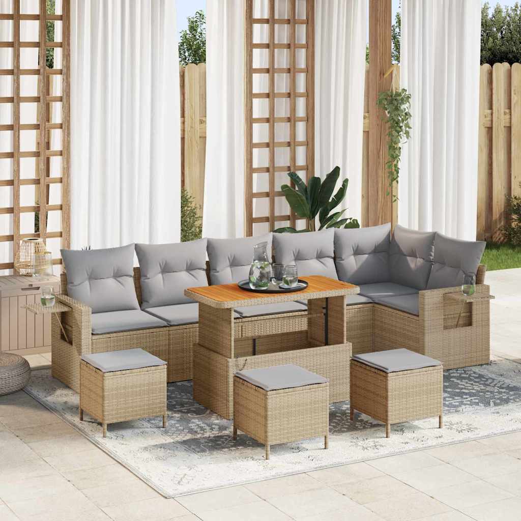 Havesofa Sæt 9 Dele Polyrattan