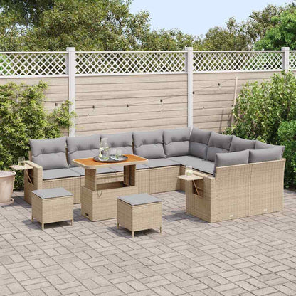 Havesofa Sæt 12 Dele Polyrattan - Billede 3