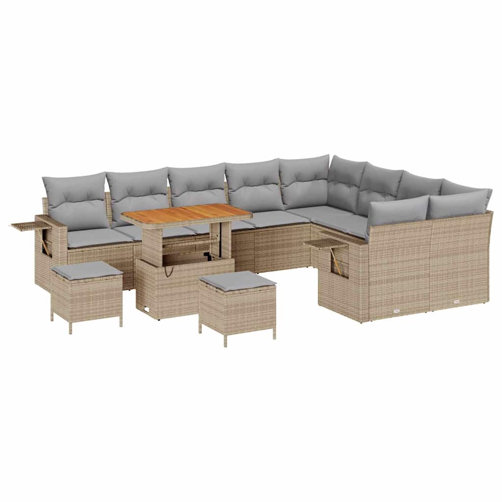Havesofa Sæt 12 Dele Polyrattan - Billede 2