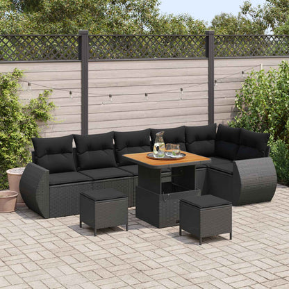 Havesofa Sæt 9 Dele Polyrattan - Hovedbillede