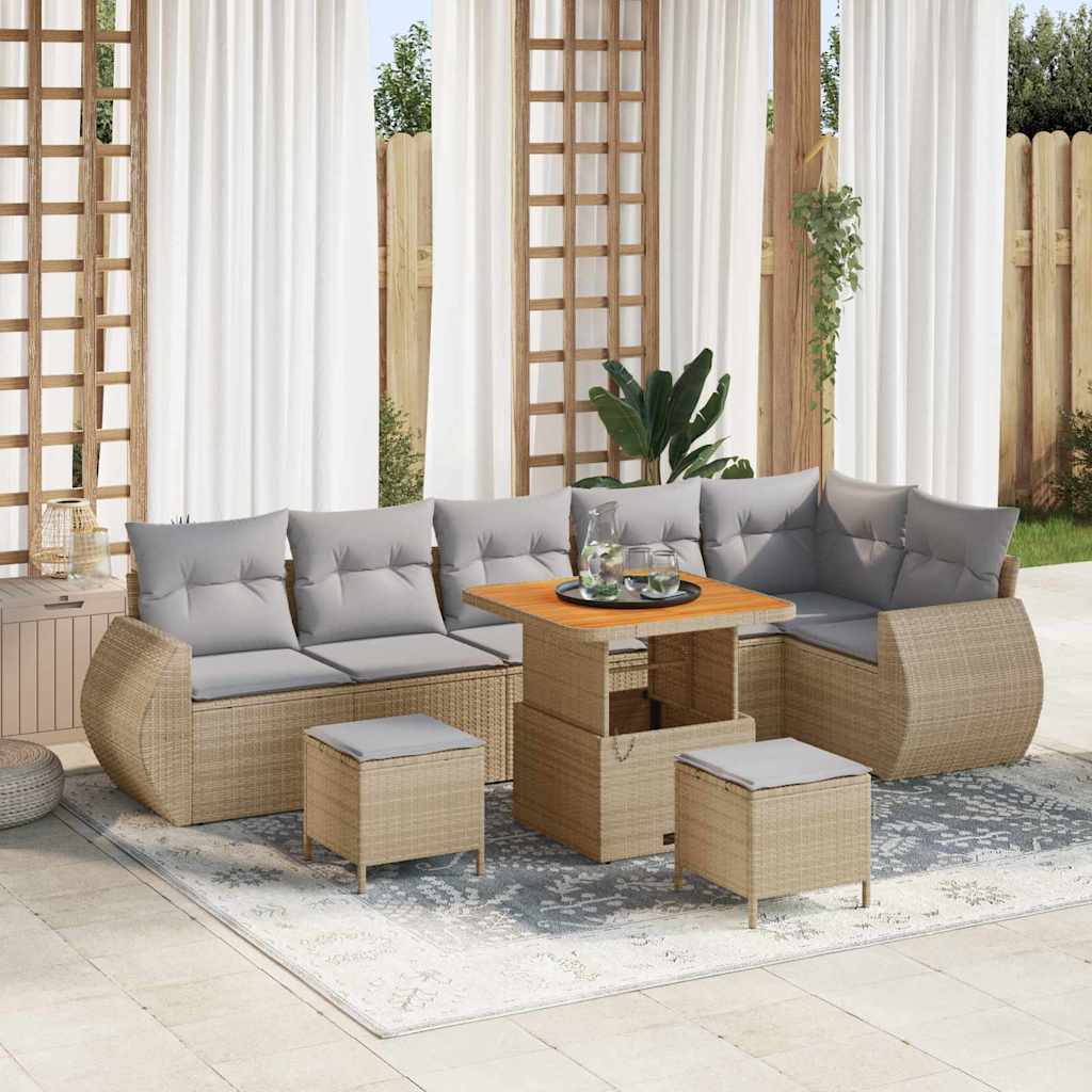 Havesofa Sæt 9 Dele Polyrattan