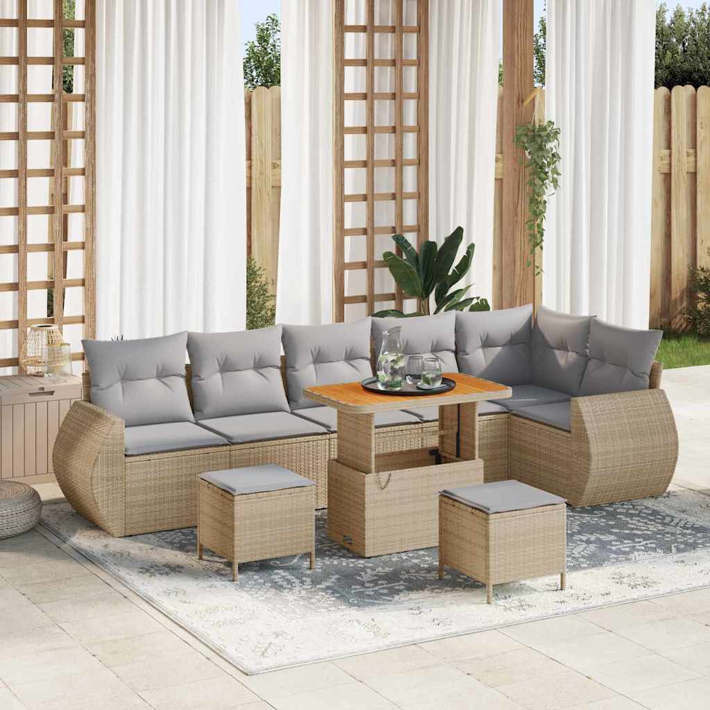 Havesofa Sæt 9 Dele Polyrattan