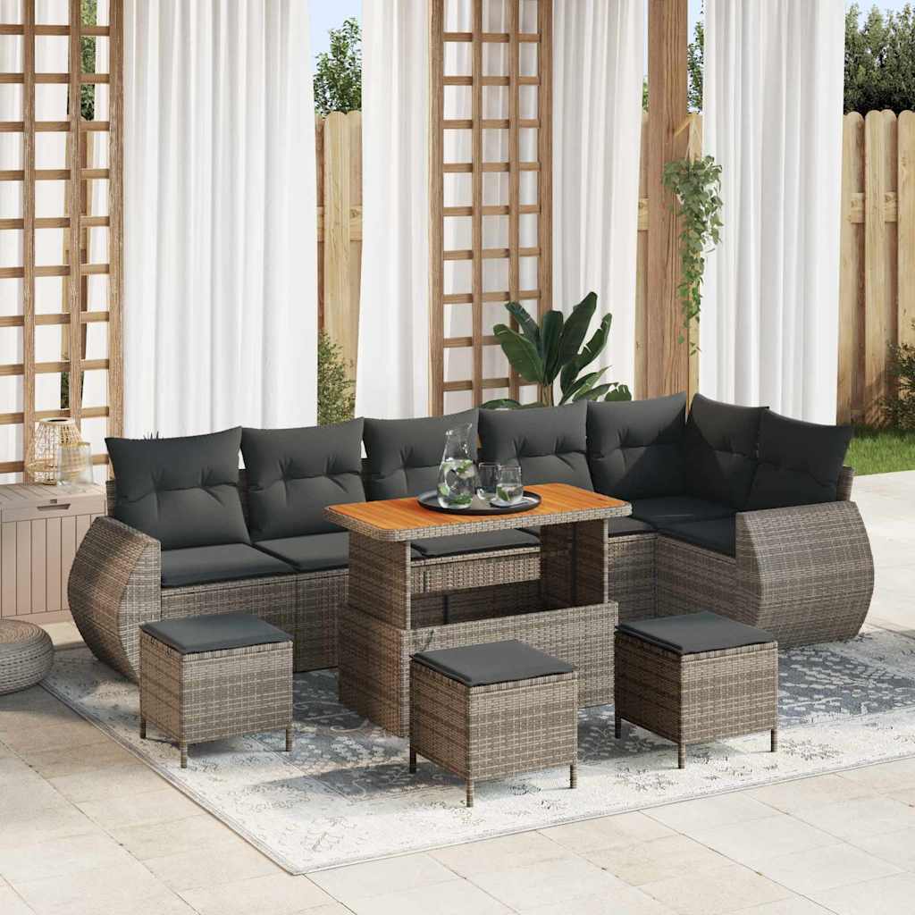 Havesofa Sæt 9 Dele Polyrattan