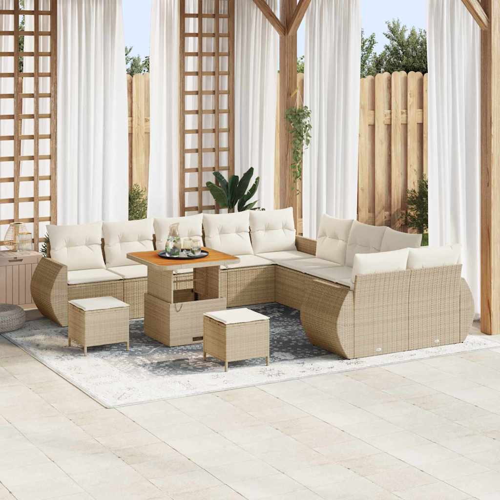 Havesofa Sæt 13 Dele Polyrattan