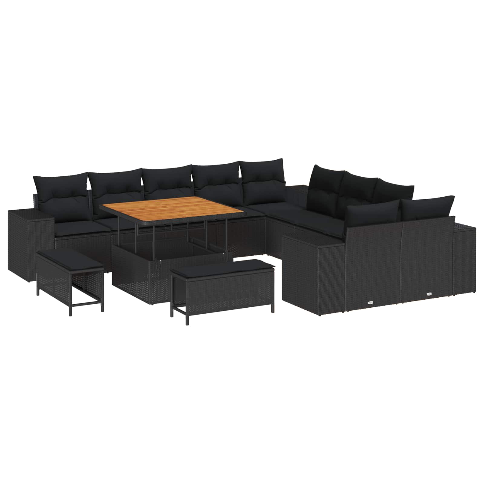 Havesofa Sæt Med Pude 13 Dele Polyrattan - Billede 2