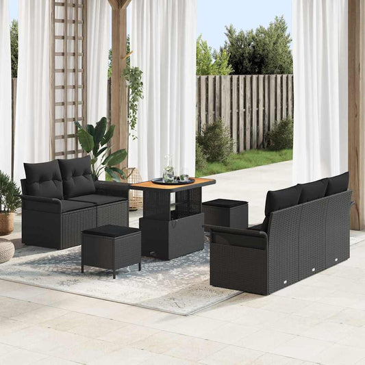 Havesofa Sæt Med Pude 8 Dele Polyrattan - Hovedbillede