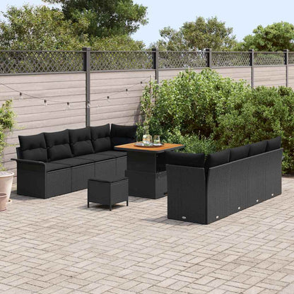Havesofa Sæt Med Pude 11 Dele Polyrattan - Billede 3