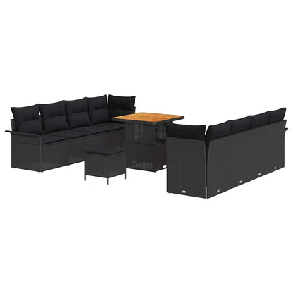 Havesofa Sæt Med Pude 11 Dele Polyrattan - Billede 2