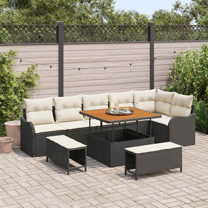 Havesofa Sæt Med Pude 9 Dele Polyrattan