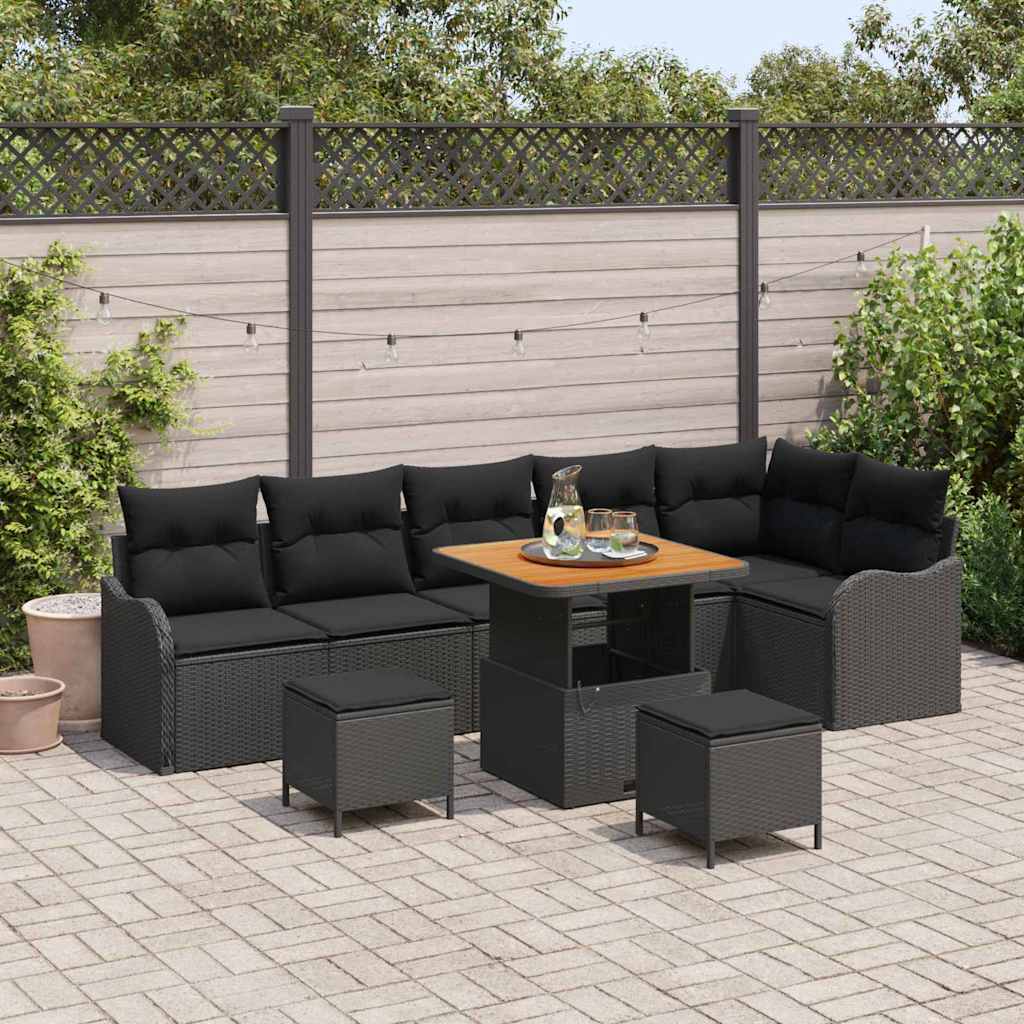 Havesofa Sæt Med Pude 9 Dele Polyrattan