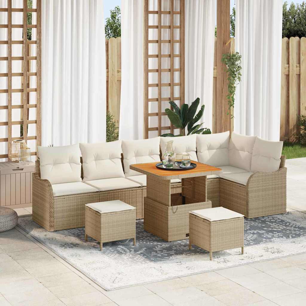 Havesofa Sæt Med Pude 9 Dele Polyrattan