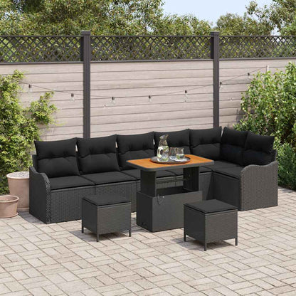 Havesofa Sæt Med Pude 9 Dele Polyrattan