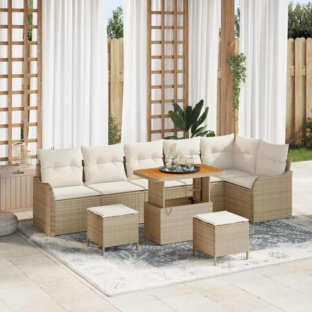 Havesofa Sæt Med Pude 9 Dele Polyrattan