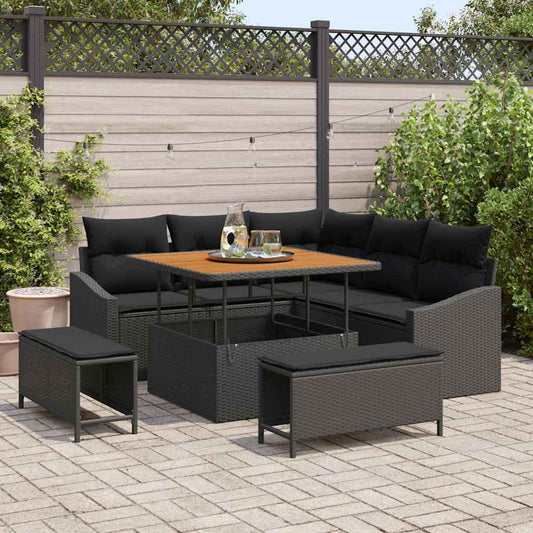 Havesofa Sæt Med Pude 8 Dele Polyrattan - Hovedbillede
