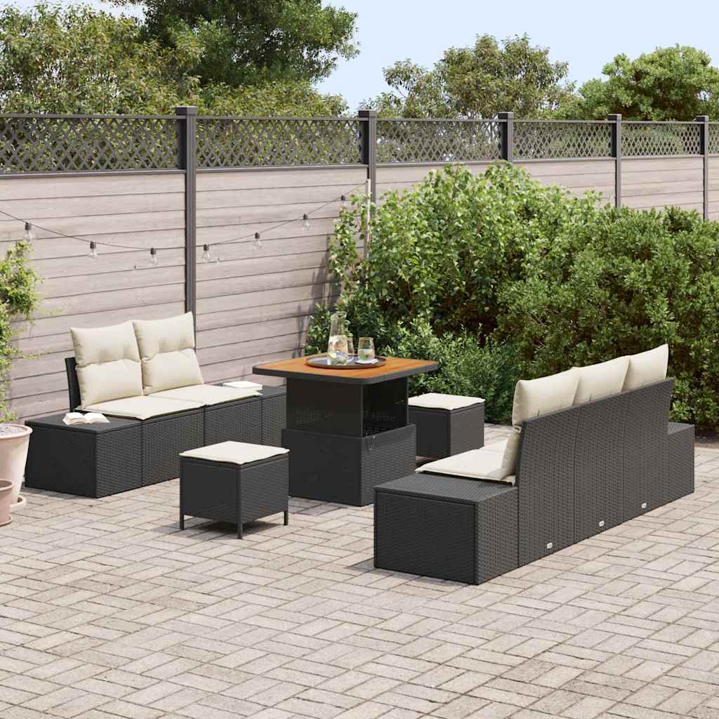 Havesofa Sæt Med Pude 8 Dele Polyrattan - Billede 3