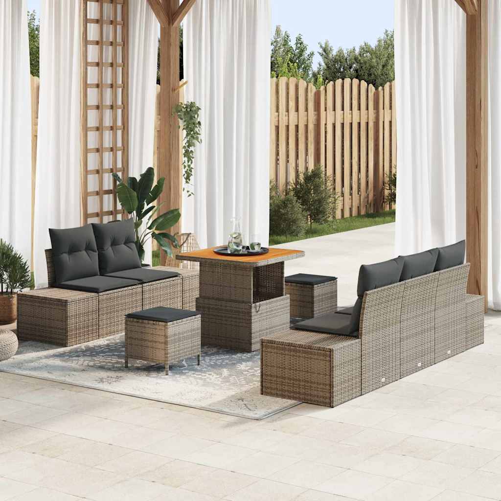 Havesofa Sæt Med Pude 8 Dele Polyrattan - Variant 3362728
