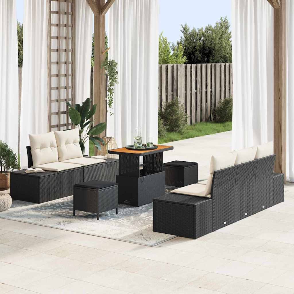 Havesofa Sæt Med Pude 8 Dele Polyrattan - Variant 3362730