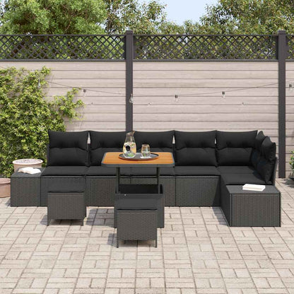 Havesofa Sæt Med Pude 9 Dele Polyrattan - Billede 3