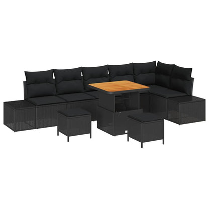 Havesofa Sæt Med Pude 9 Dele Polyrattan - Billede 2