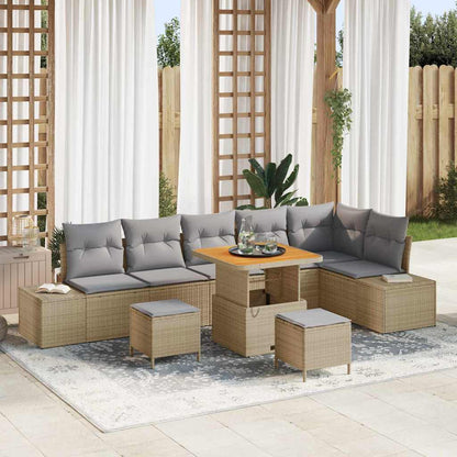 Havesofa Sæt Med Pude 9 Dele Polyrattan