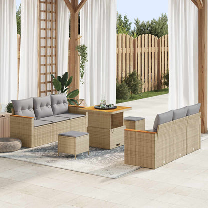 Havesofa Sæt 9 Dele Polyrattan