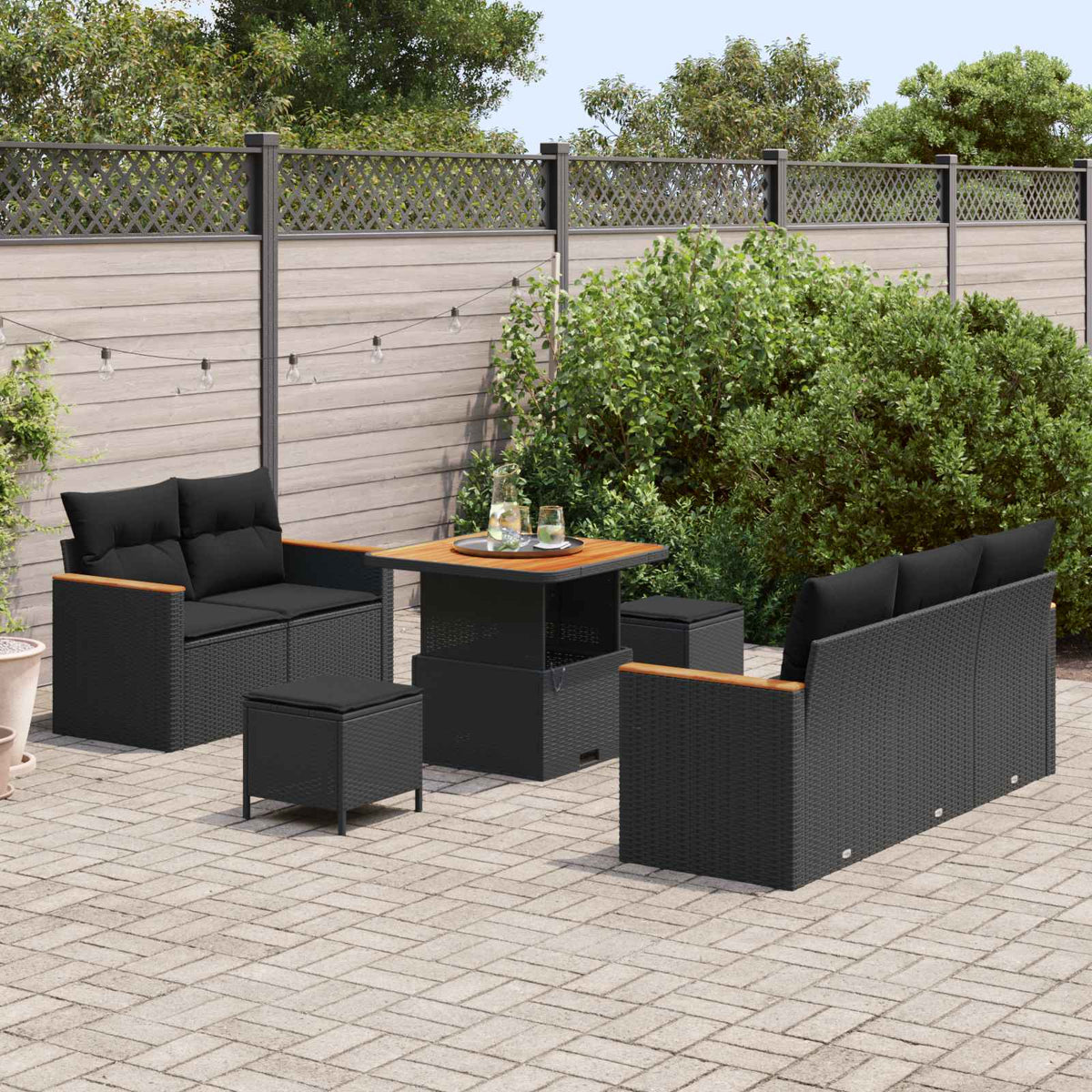 Havesofa Sæt 8 Dele Polyrattan - Billede 3