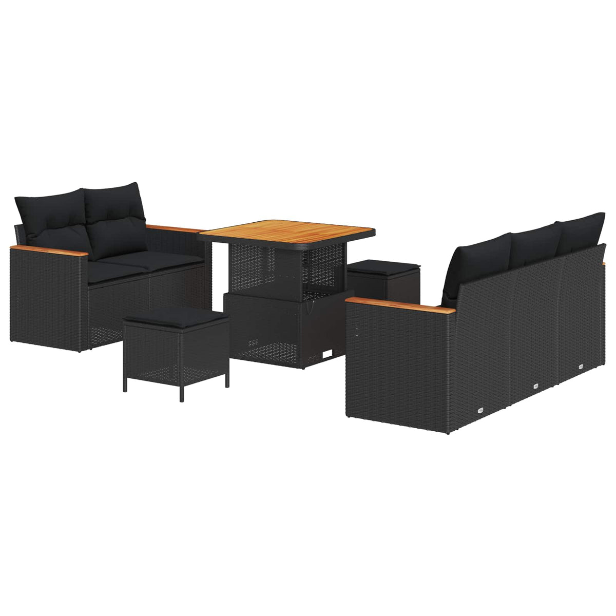 Havesofa Sæt 8 Dele Polyrattan - Billede 2
