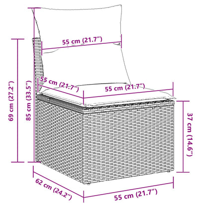 Havesofa Sæt 8 Dele Polyrattan - Billede 9