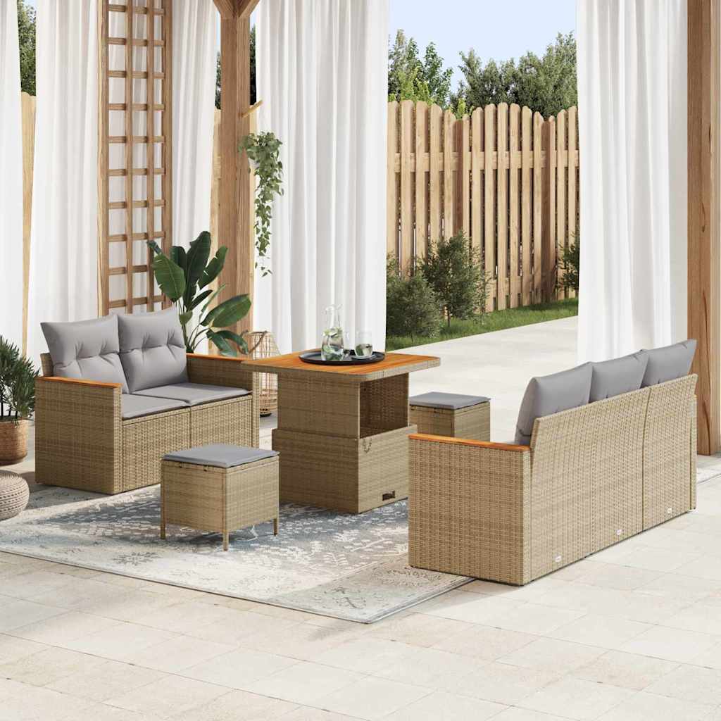 Havesofa Sæt 8 Dele Polyrattan