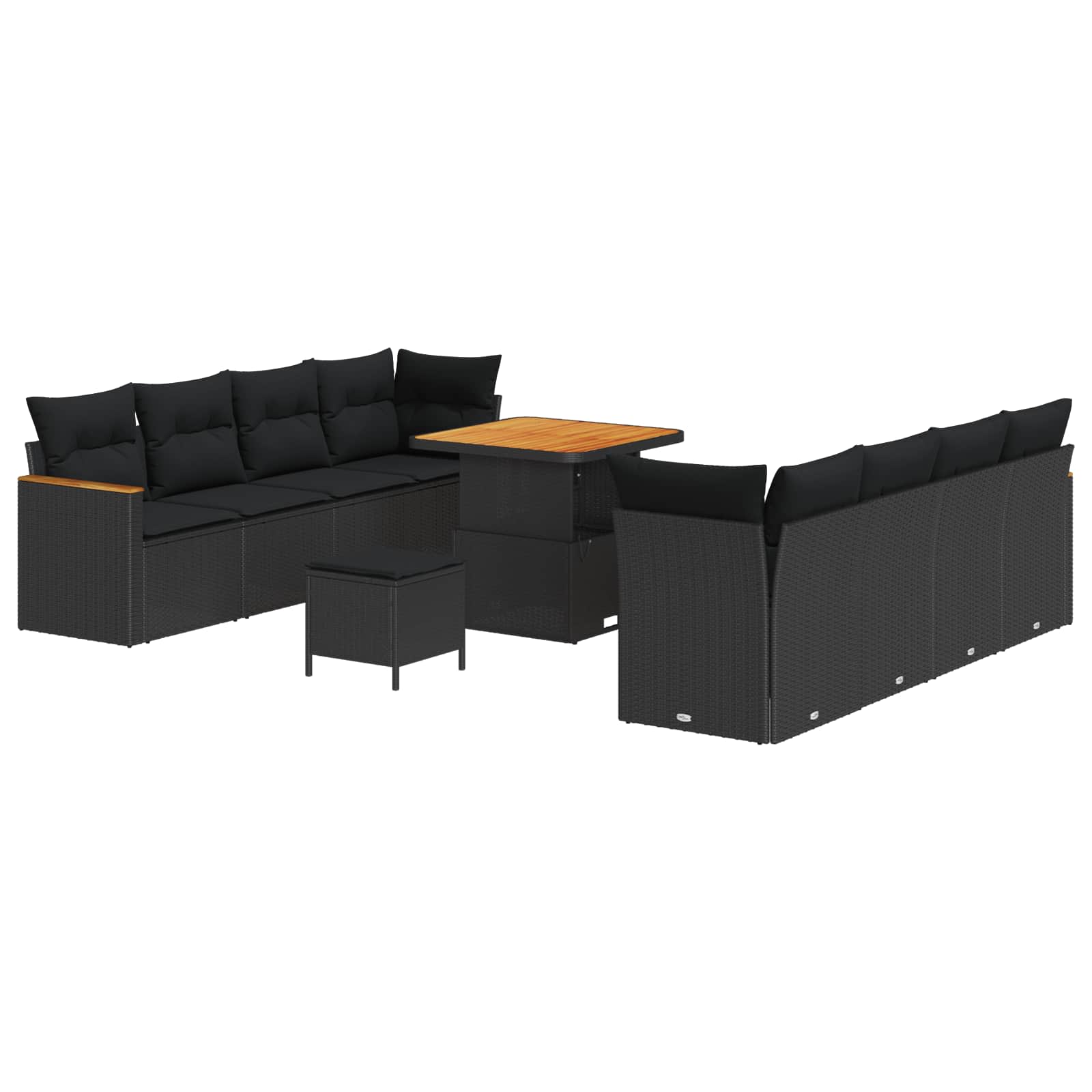 Havesofa Sæt 11 Dele Polyrattan - Billede 2