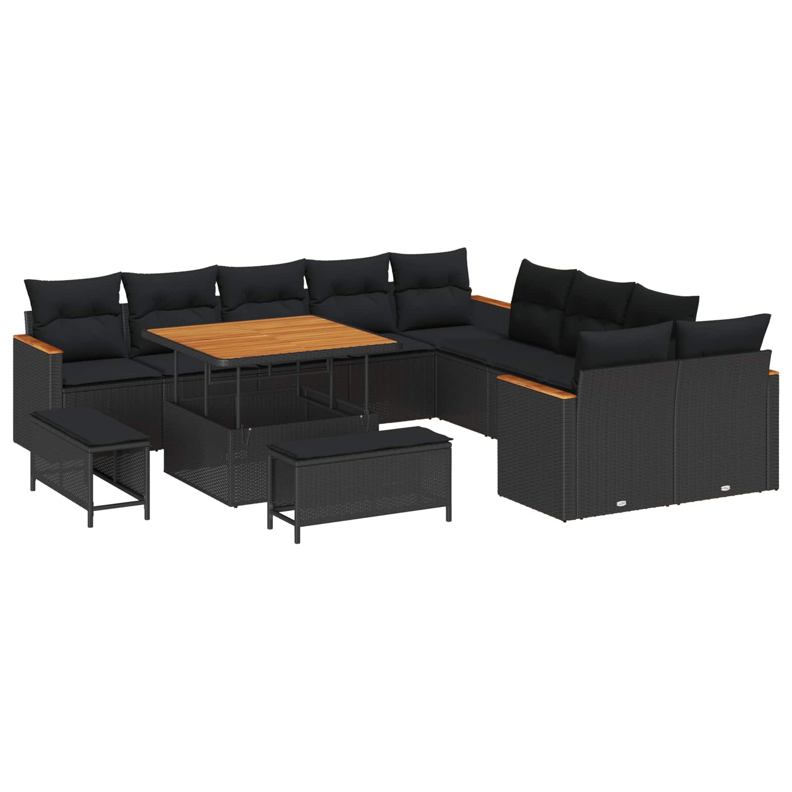 Havesofa Sæt 13 Dele Polyrattan - Billede 2