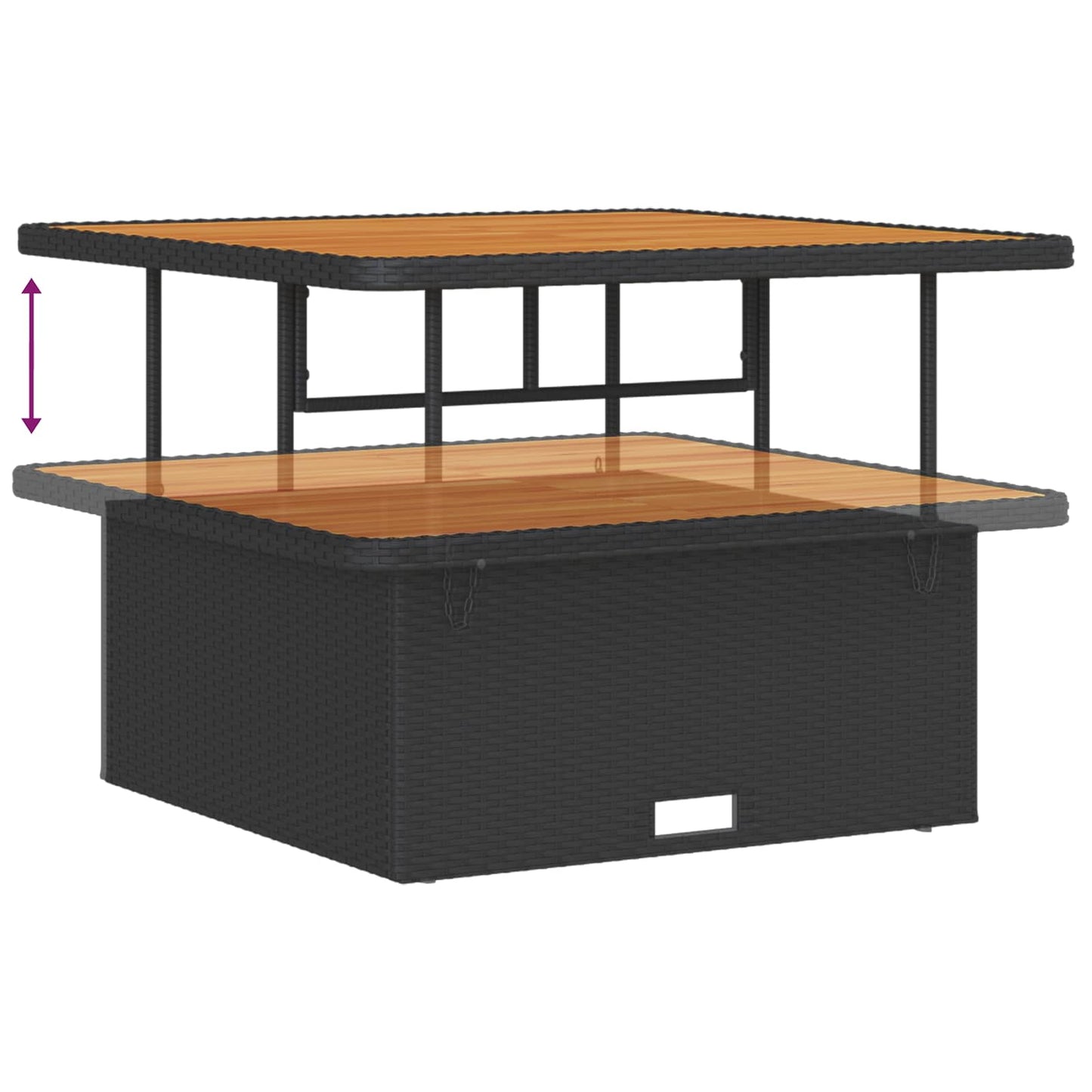 Havesofa Sæt 12 Dele Poly Rattan Og Pulverlakeret Stål - Billede 2