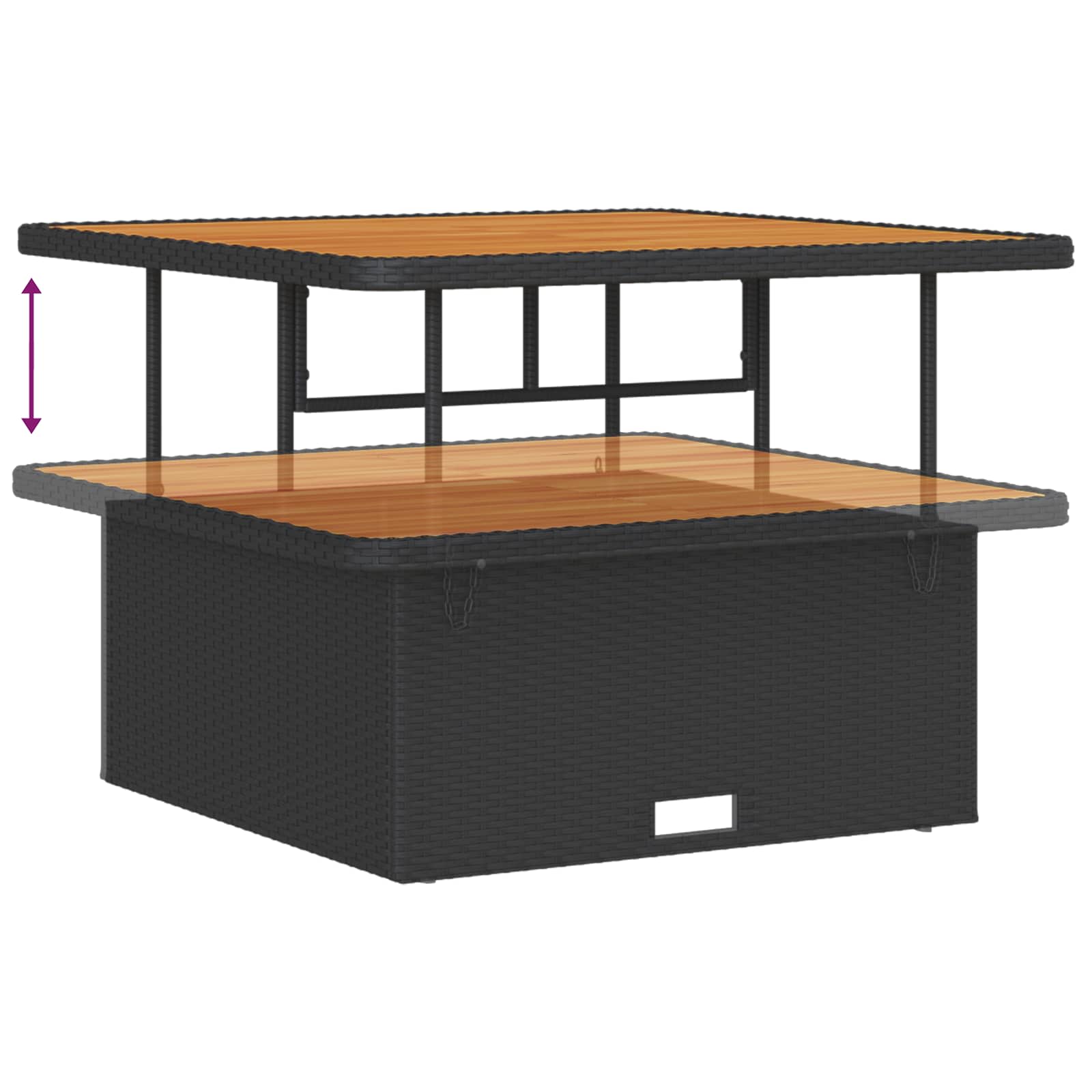 Havesofa Sæt 12 Dele Poly Rattan Og Pulverlakeret Stål - Billede 2