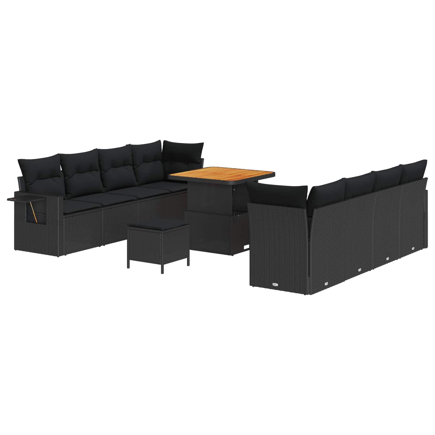 Havesofa Sæt Med Pude 11 Dele Polyrattan - Billede 2