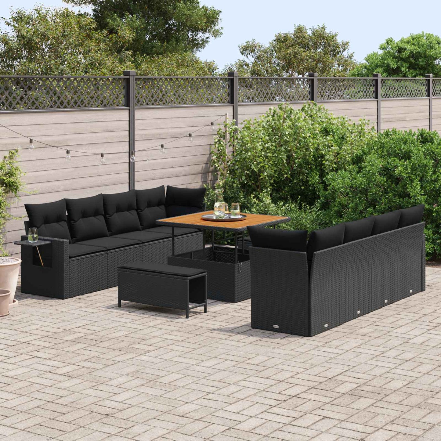 Havesofa Sæt Med Pude 11 Dele Polyrattan - Variant 3363674