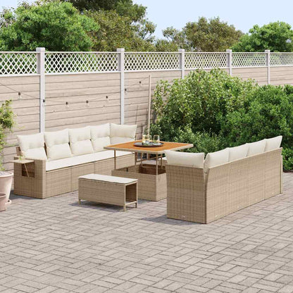 Havesofa Sæt Med Pude 11 Dele Polyrattan - Variant 3363676