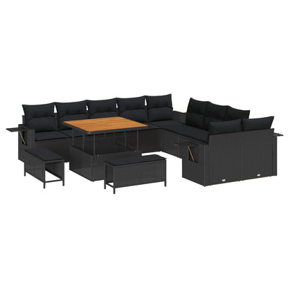 Havesofa Sæt Med Pude Med Opbevaring 13 Dele Polyrattan - Billede 2