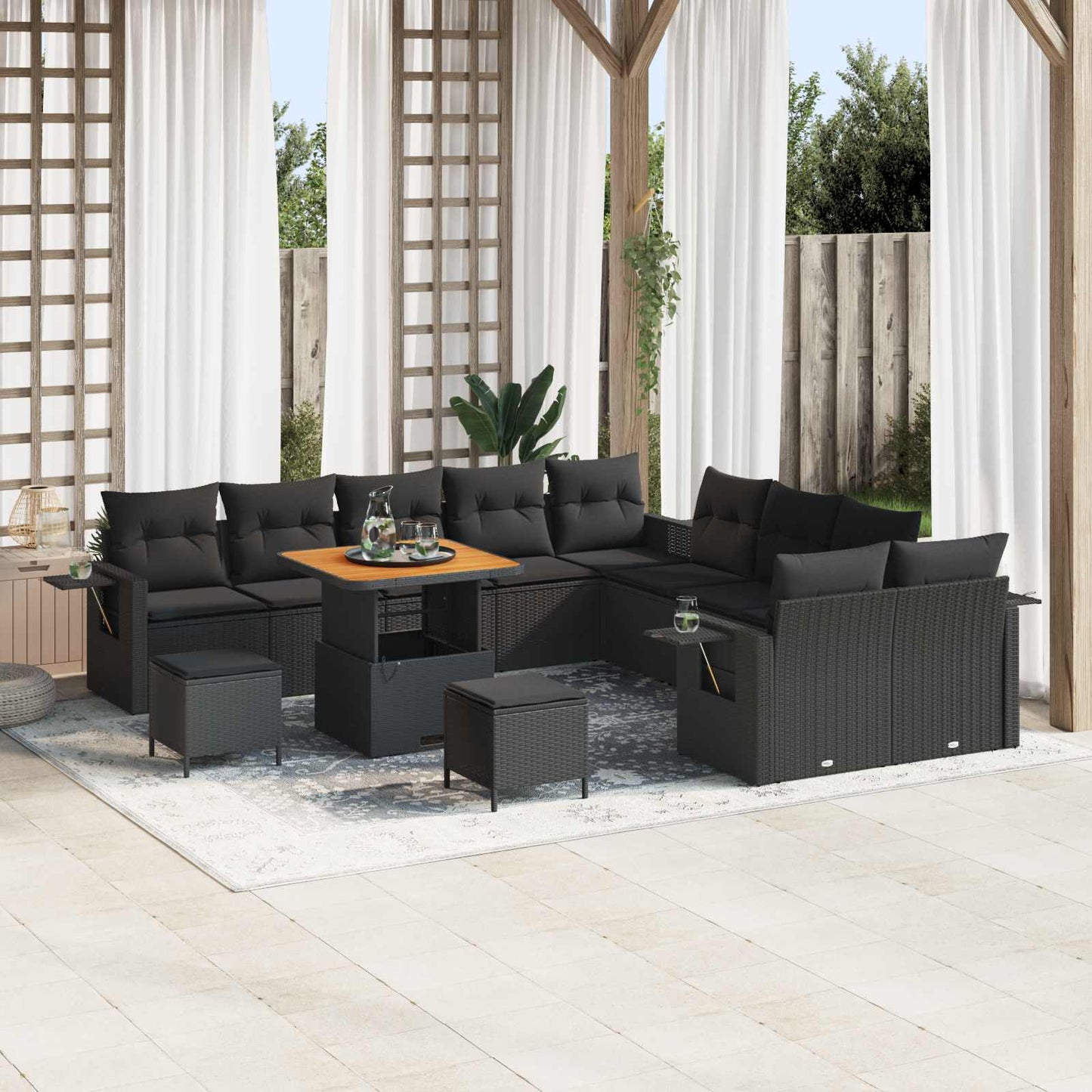 Havesofa Sæt Med Pude Med Opbevaring 13 Dele Polyrattan - Variant 3363749