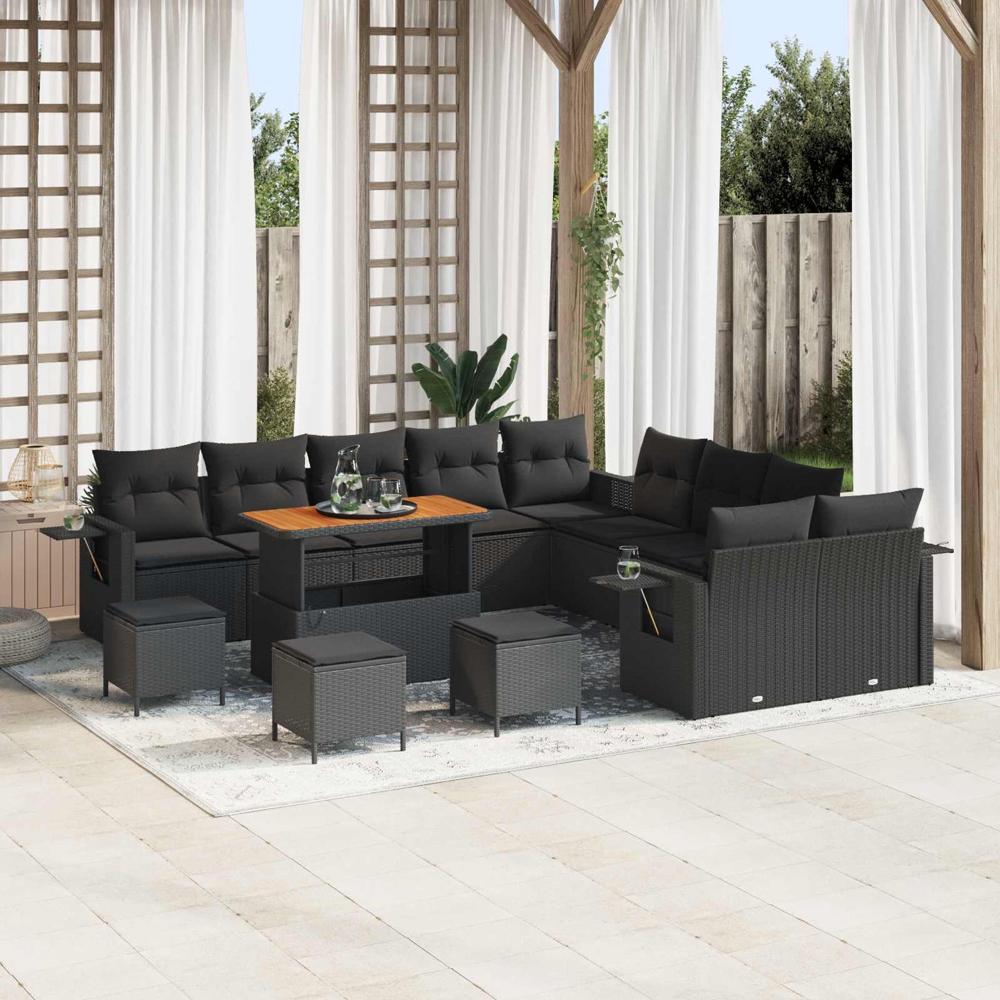 Havesofa Sæt Med Pude Med Opbevaring 13 Dele Polyrattan - Variant 3363759